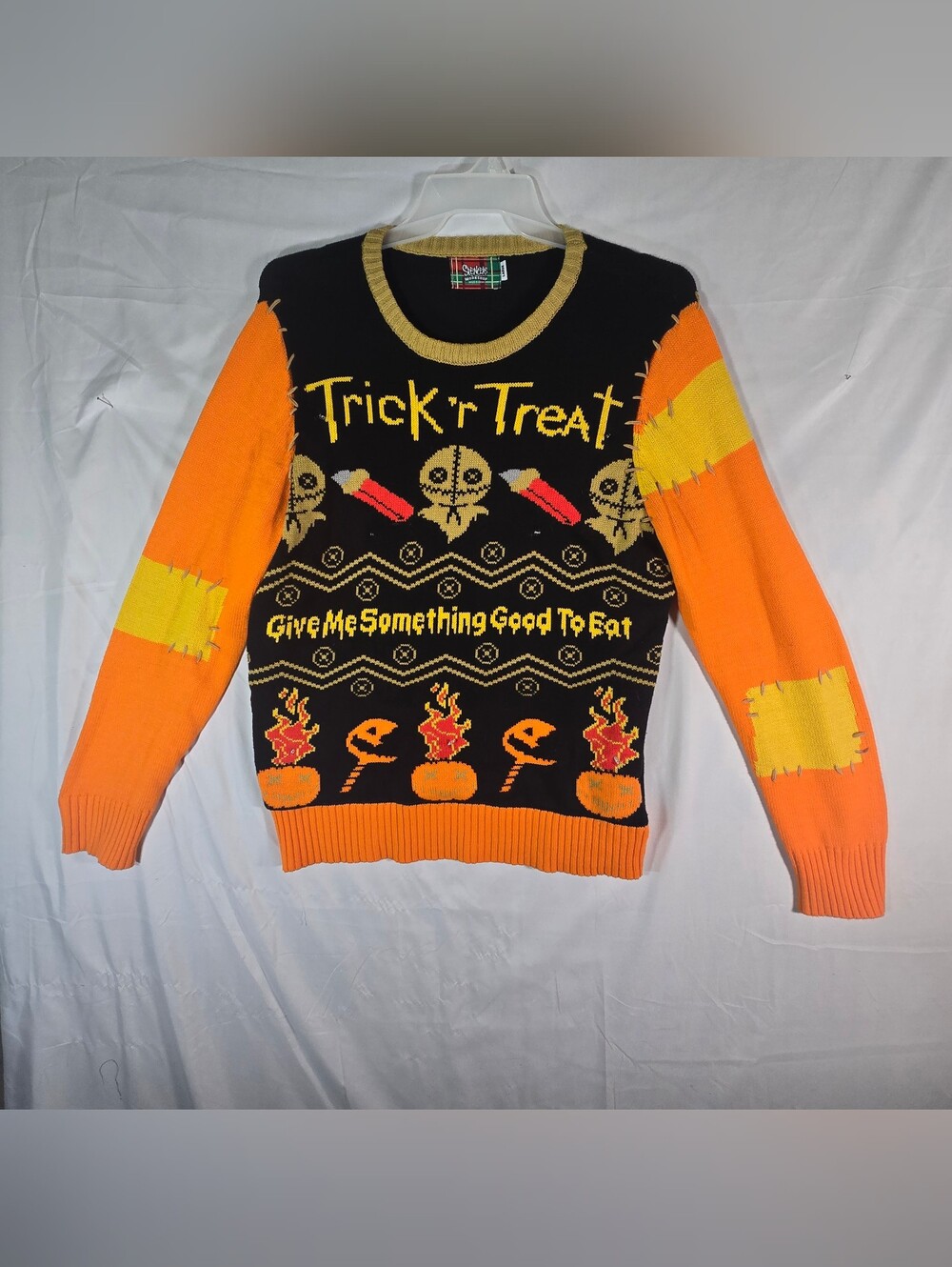 Spencer's 'Trick 'r Treat' Crewneck Sweater - Black, Orange, Yellow